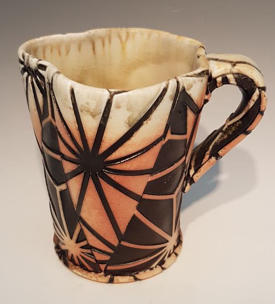 Asanoha Cup with Handle - Material: Wood-Fired Porcelain