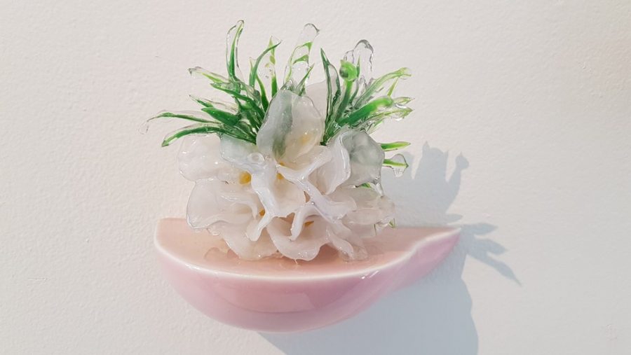 Floral Sculpture (Flower Wall Piece) No.6 - Reminiscent of spring flowers frozen in a snowstorm