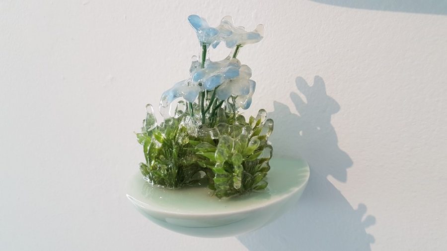 Floral Sculpture (Flower Wall Piece) No.8 - Reminiscent of spring flowers frozen in a snowstorm