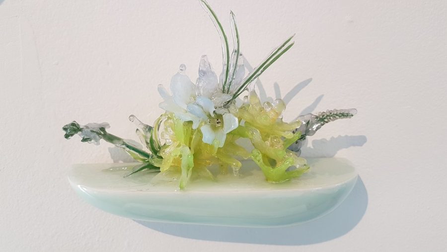 Floral Sculpture (Flower Wall Piece) No.10 - Reminiscent of spring flowers frozen in a snowstorm