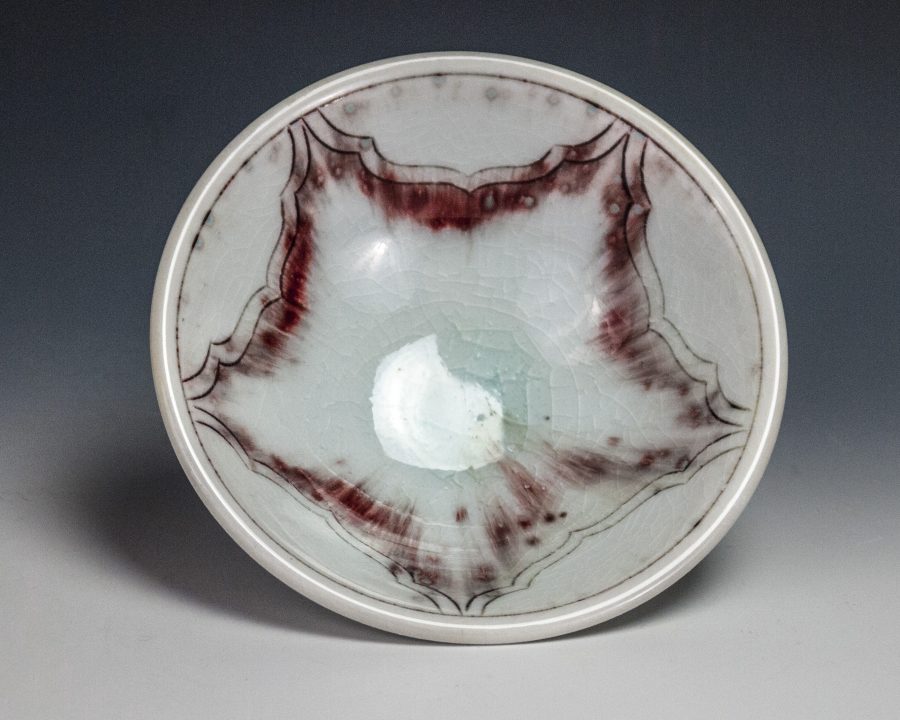 Red Dish - Size: 1.75" x 5" x 5" - by Steven Young Lee