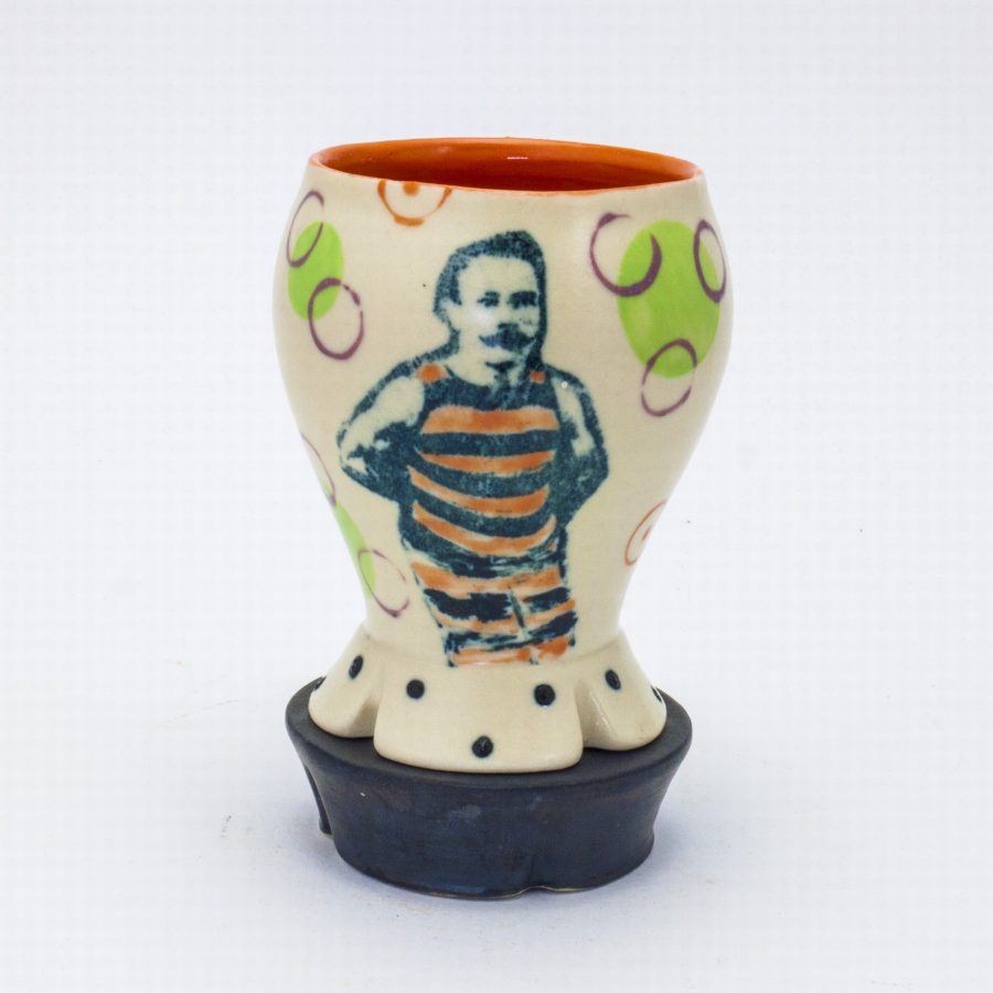 Lithograph printed cup with stand