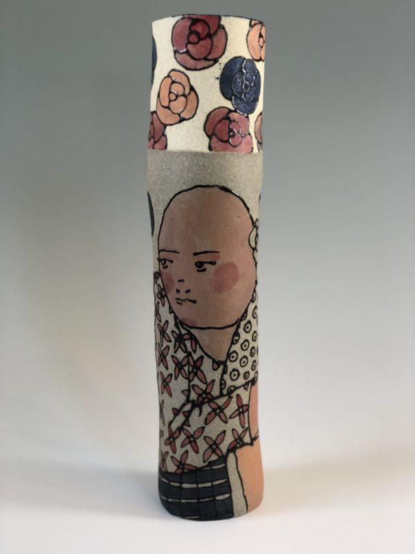 Two Figures on Cylinder - Title: Two Figures on Cylinder