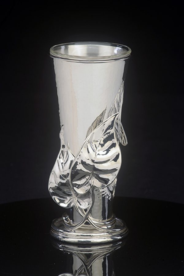 Taro Leaves and Dragonfly Bud Vase - Genevieve E Flynn