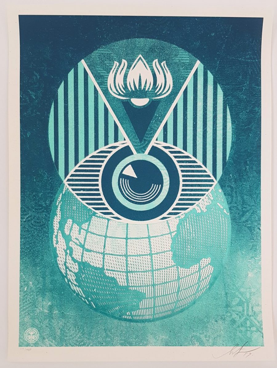 Flint Eye Alert Globe - Title of artwork: 'Obey: Windmill'