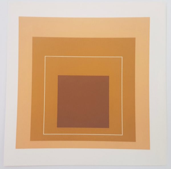 White Lines Squares - Lithograph in brilliant Colors on paper