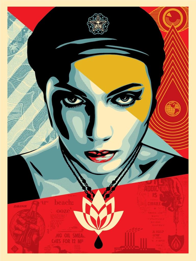 Oil Lotus Woman - Shepard Fairey