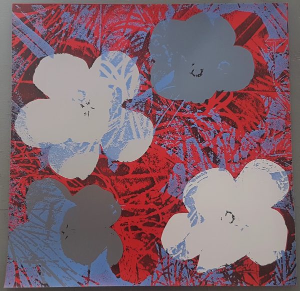 Flowers (Grey and Red Hues - Pop Art) - Jürgen Kuhl