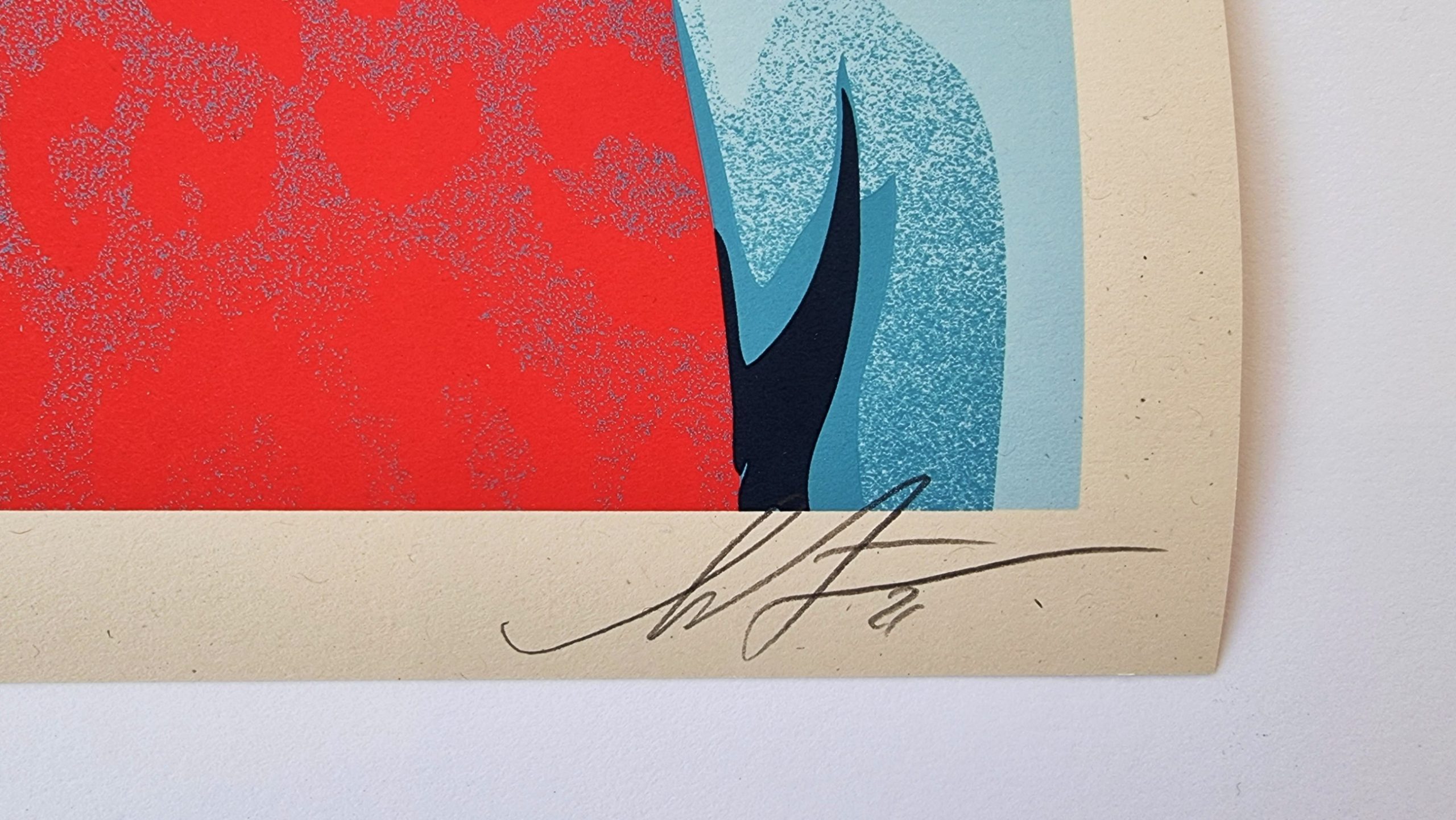 Screen print on thick cream Speckletone paper