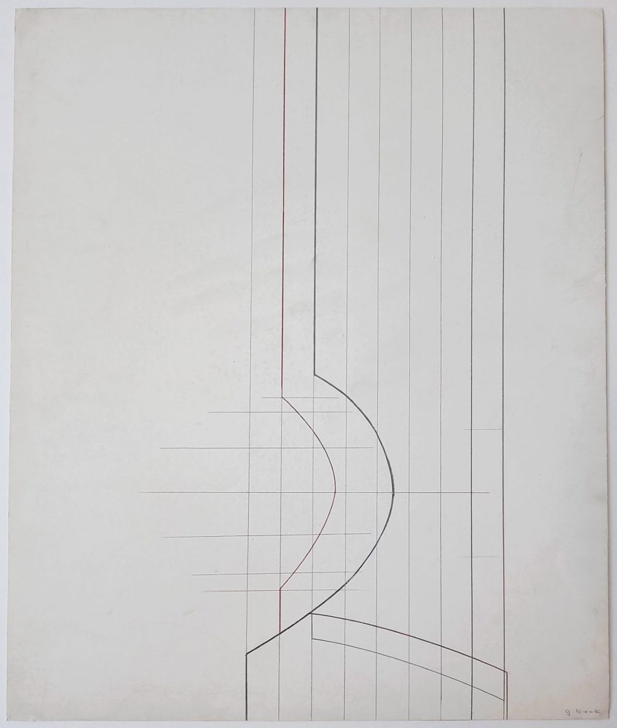 Untitled Geometric Abstraction (White) - Design for a Sculpture - Gerlinde Beck