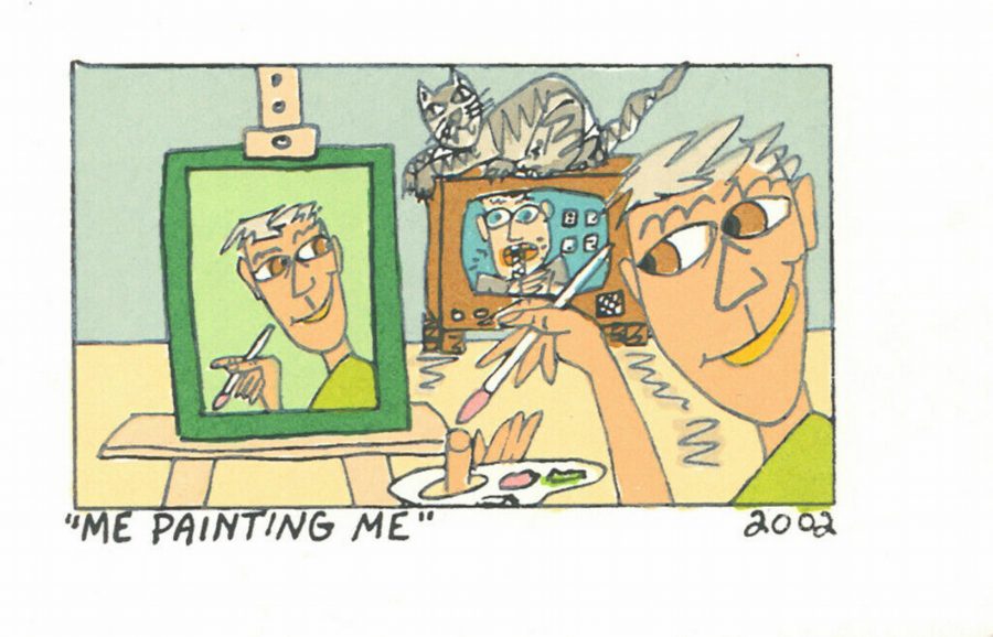 Me painting me - James Rizzi