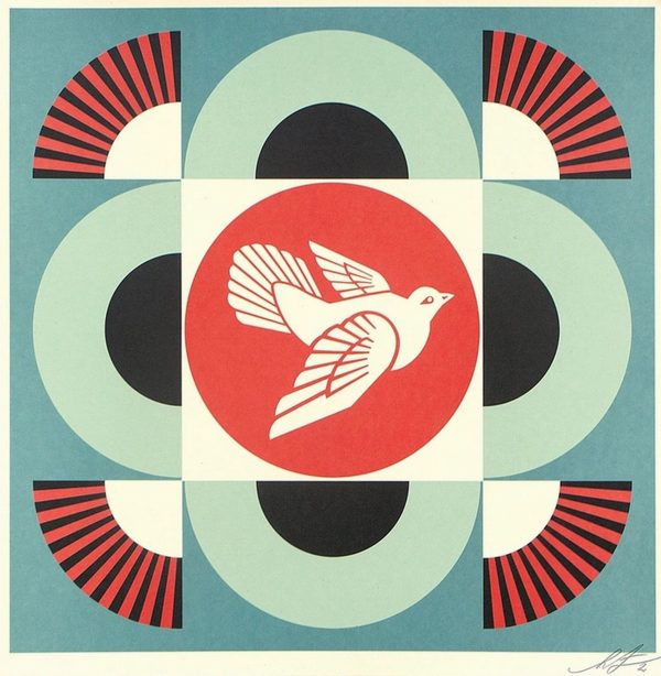 Geometric Dove - Blue - Shepard Fairey