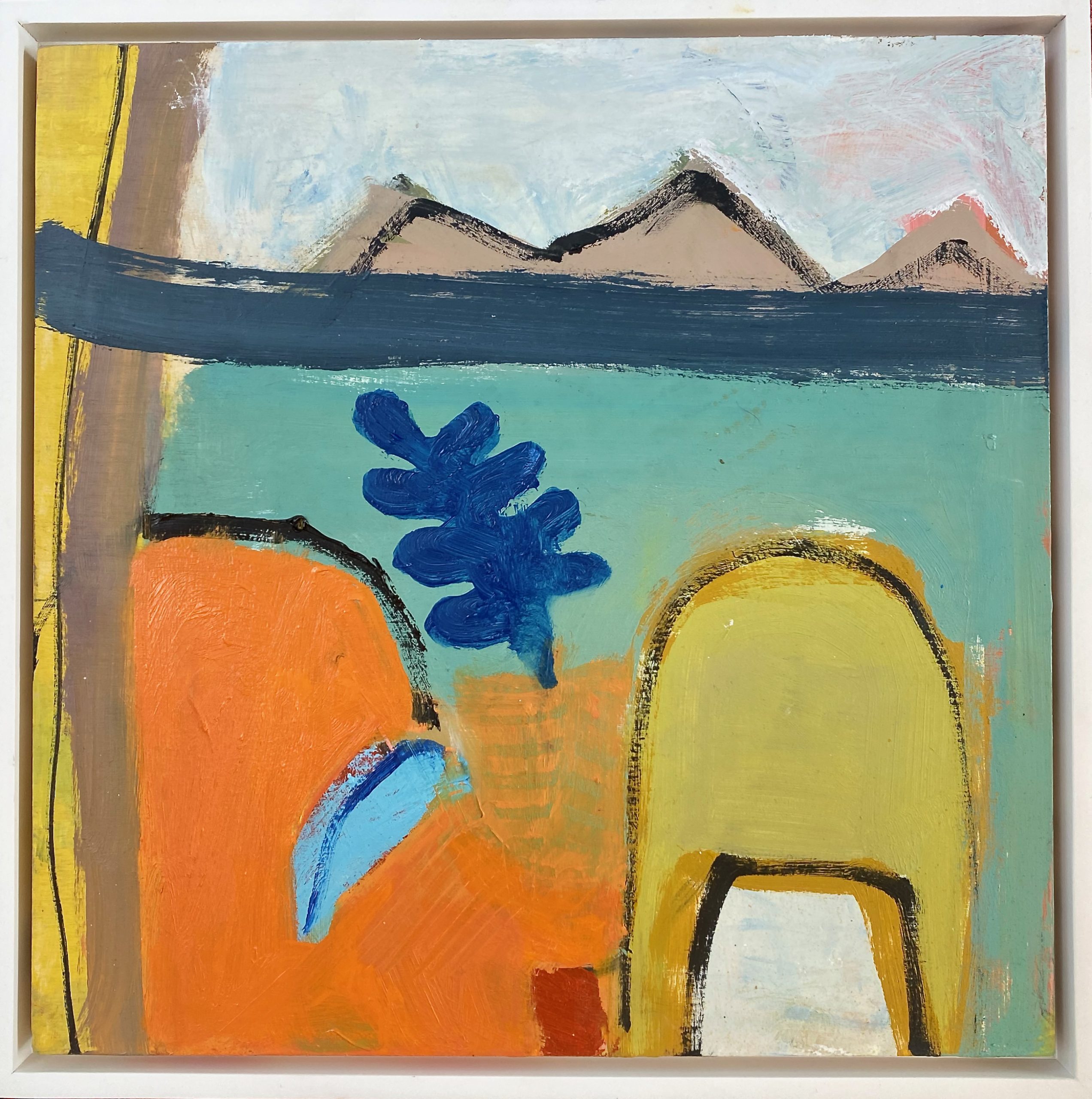 Interior with Blue Pillow - Katherine Bello