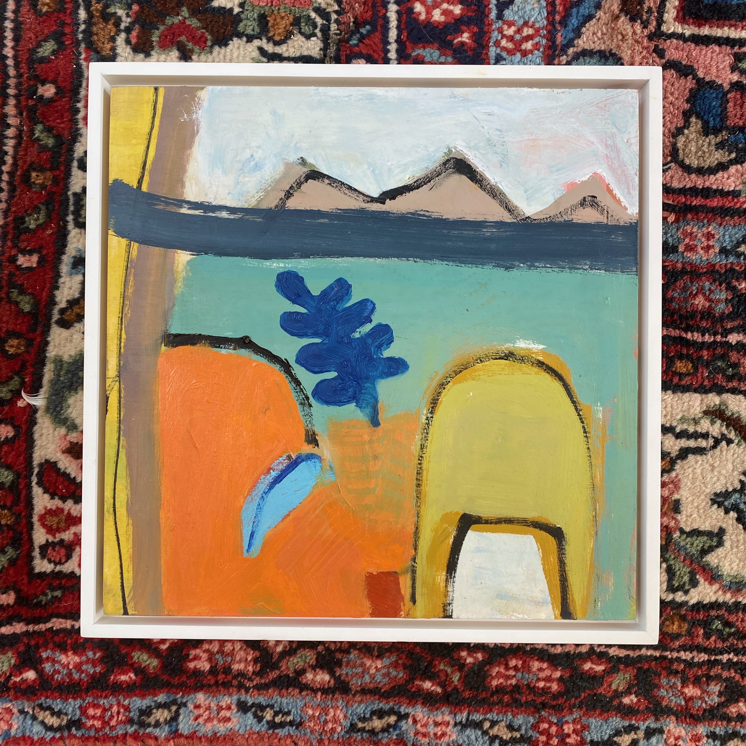 Title: Interior with Blue Pillow