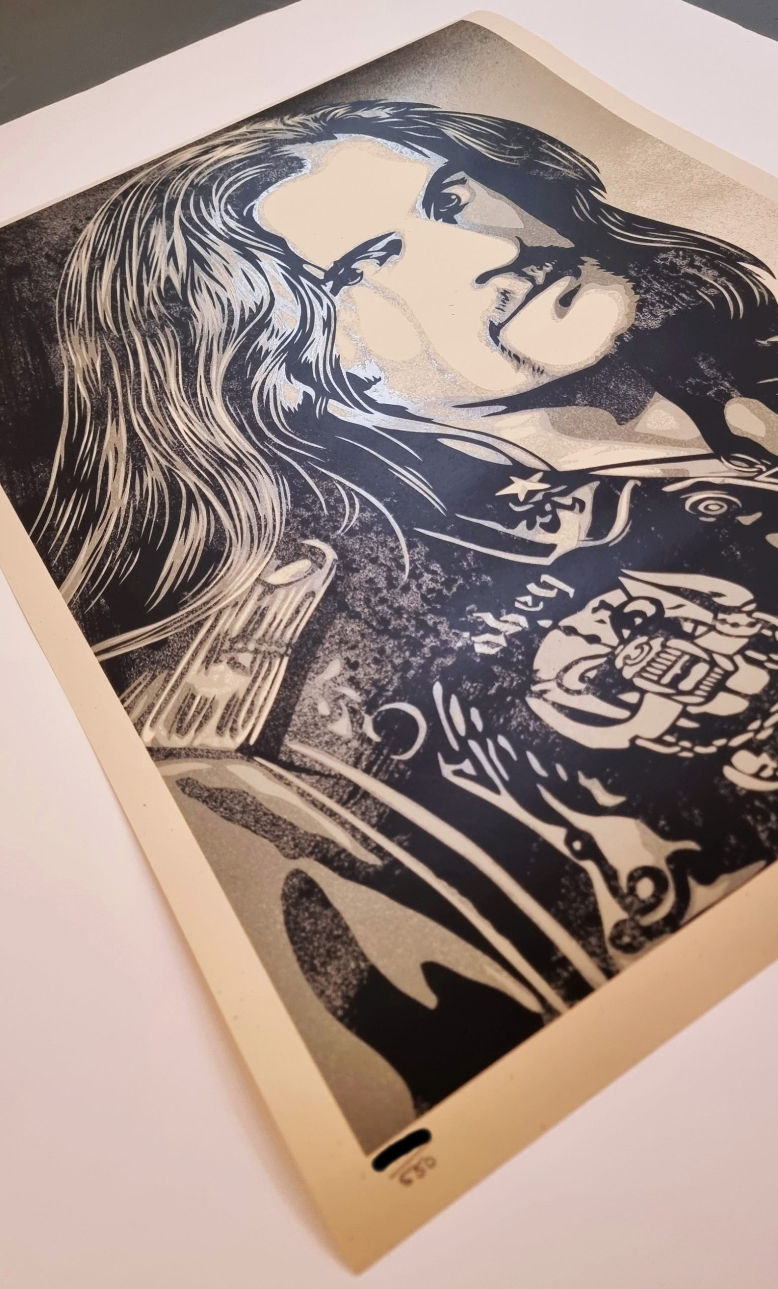 Screen print on thick cream Speckletone paper