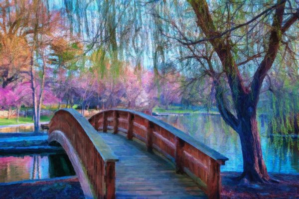 Loose Park Springtime Bridge - Jack Hayhow