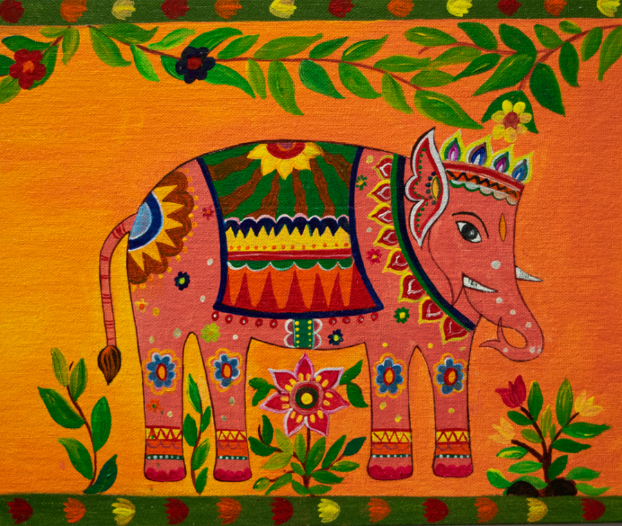 MADHUBANI STYLE 02 (DECORATED ELEPHANTS) - Jay Patel