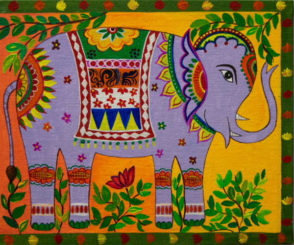 MADHUBANI STYLE 03 (DECORATED ELEPHANTS) - Jay Patel
