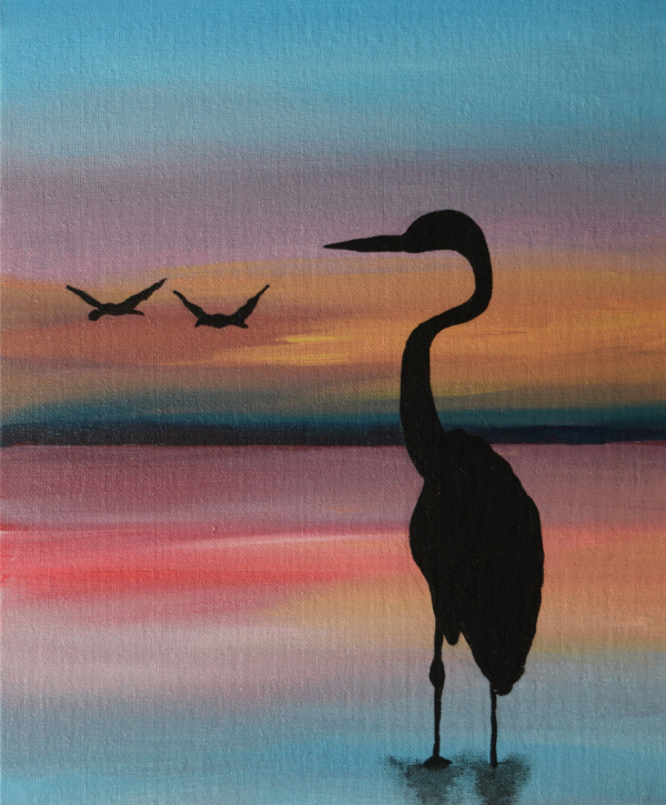 Silhouette crane in sunrise - Jay Patel