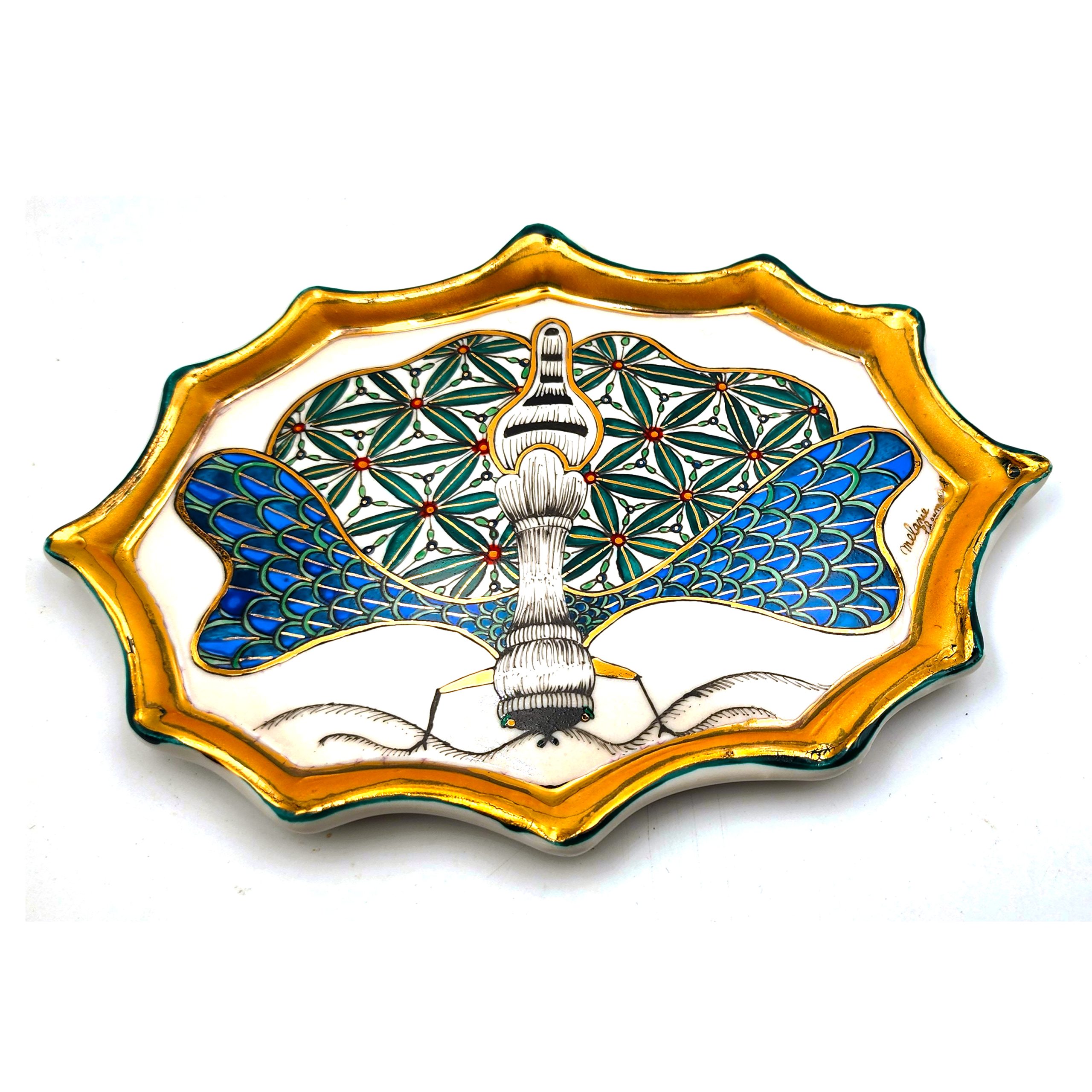 Cerbera_Gallery_Melanie_Sherman_2212_03_Vintage_Moth_III_4-5x6x0-5_02 Vintage Moth III (Wall Piece/Dish (handpainted)