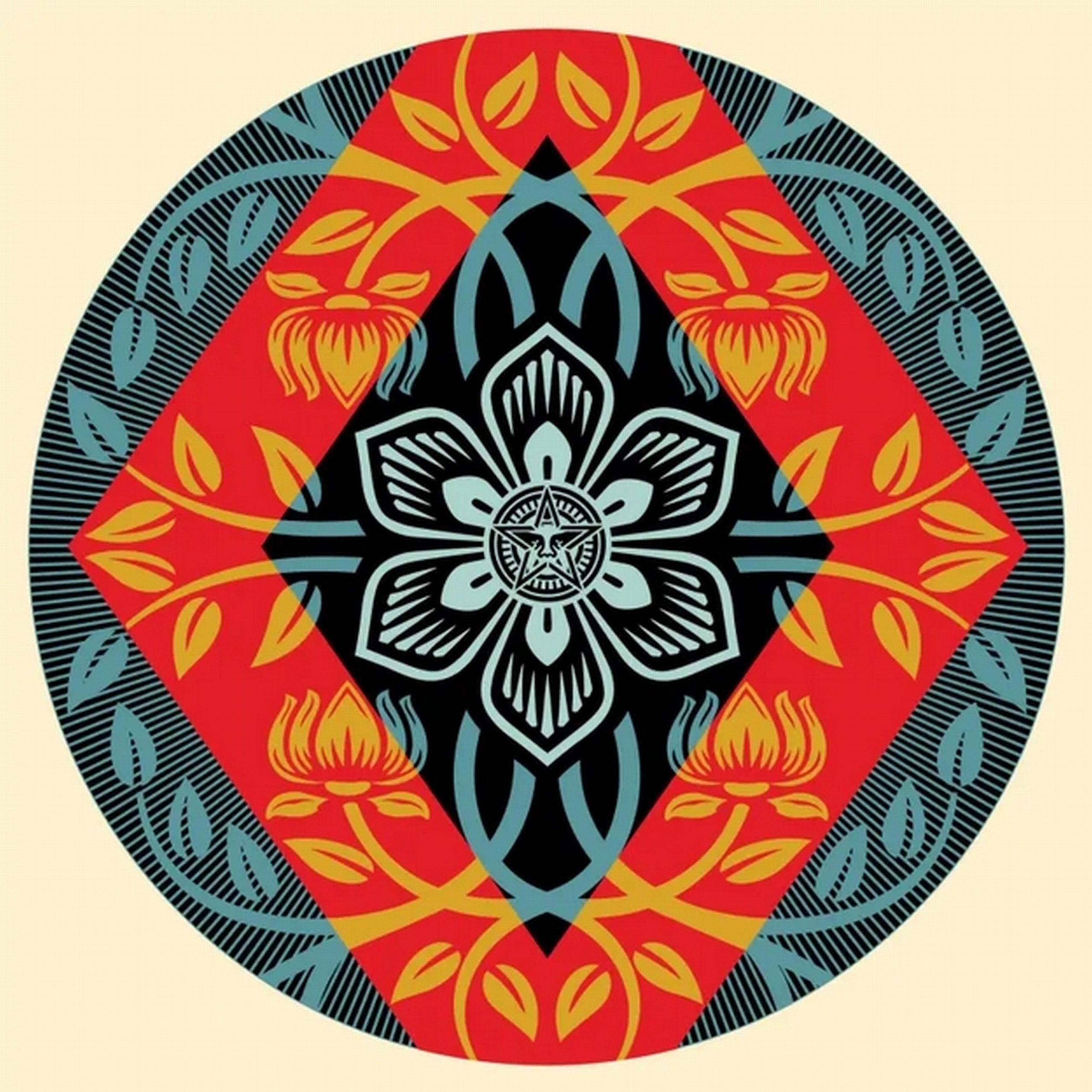 Diamond Flower Round - Shepard Fairey
