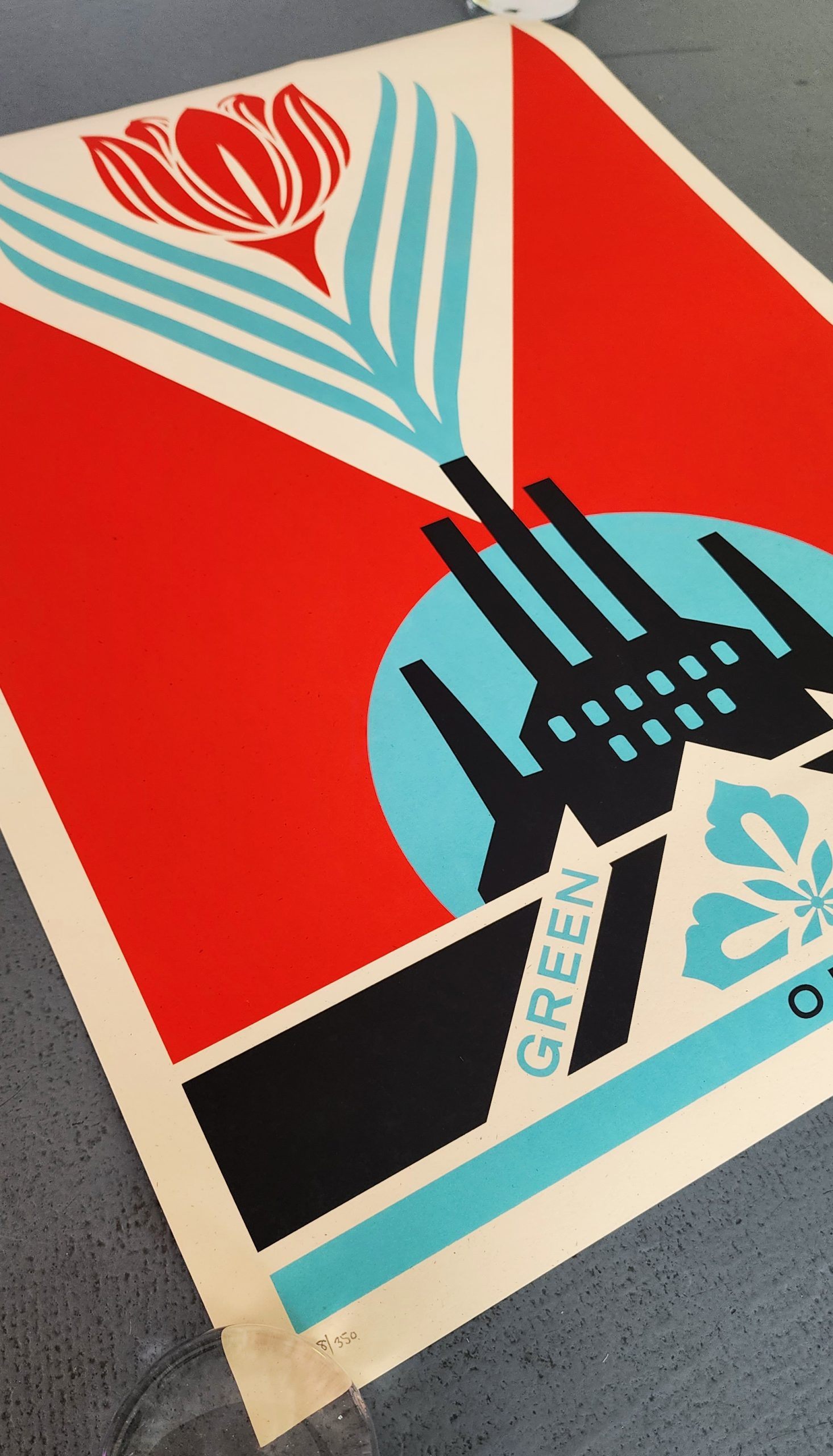 Screen prints on thick cream Speckletone paper