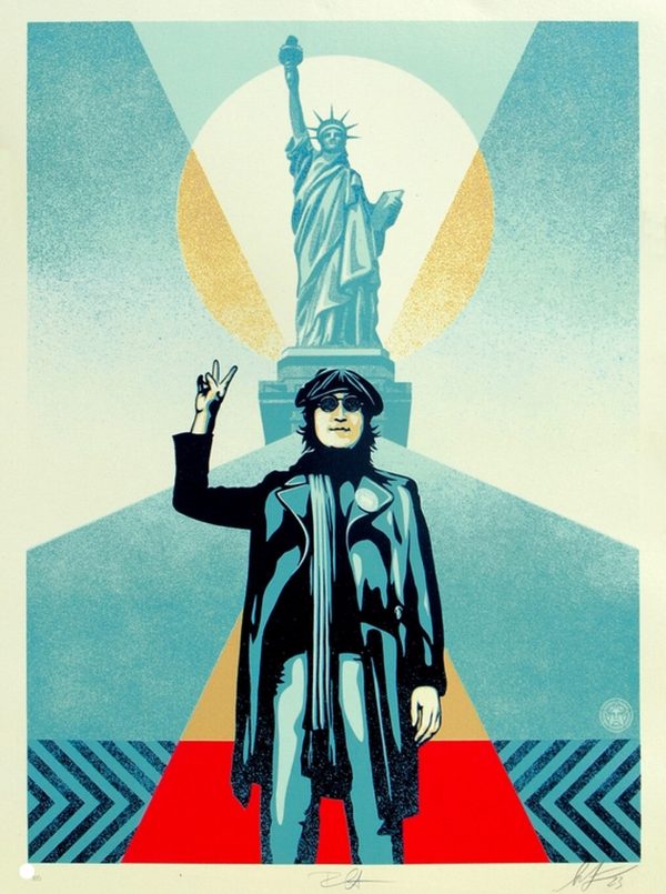 Lennon Peace and Liberty (Blue) - Shepard Fairey