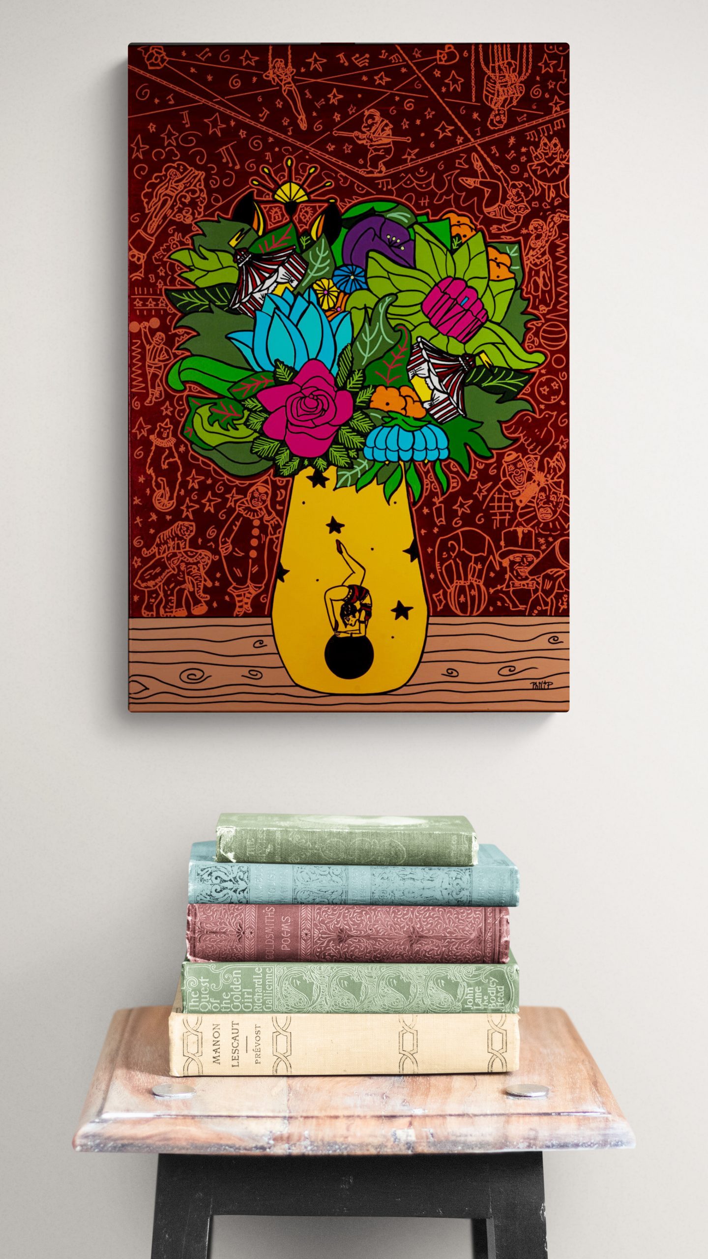 Acrylic and Marker on Canvas