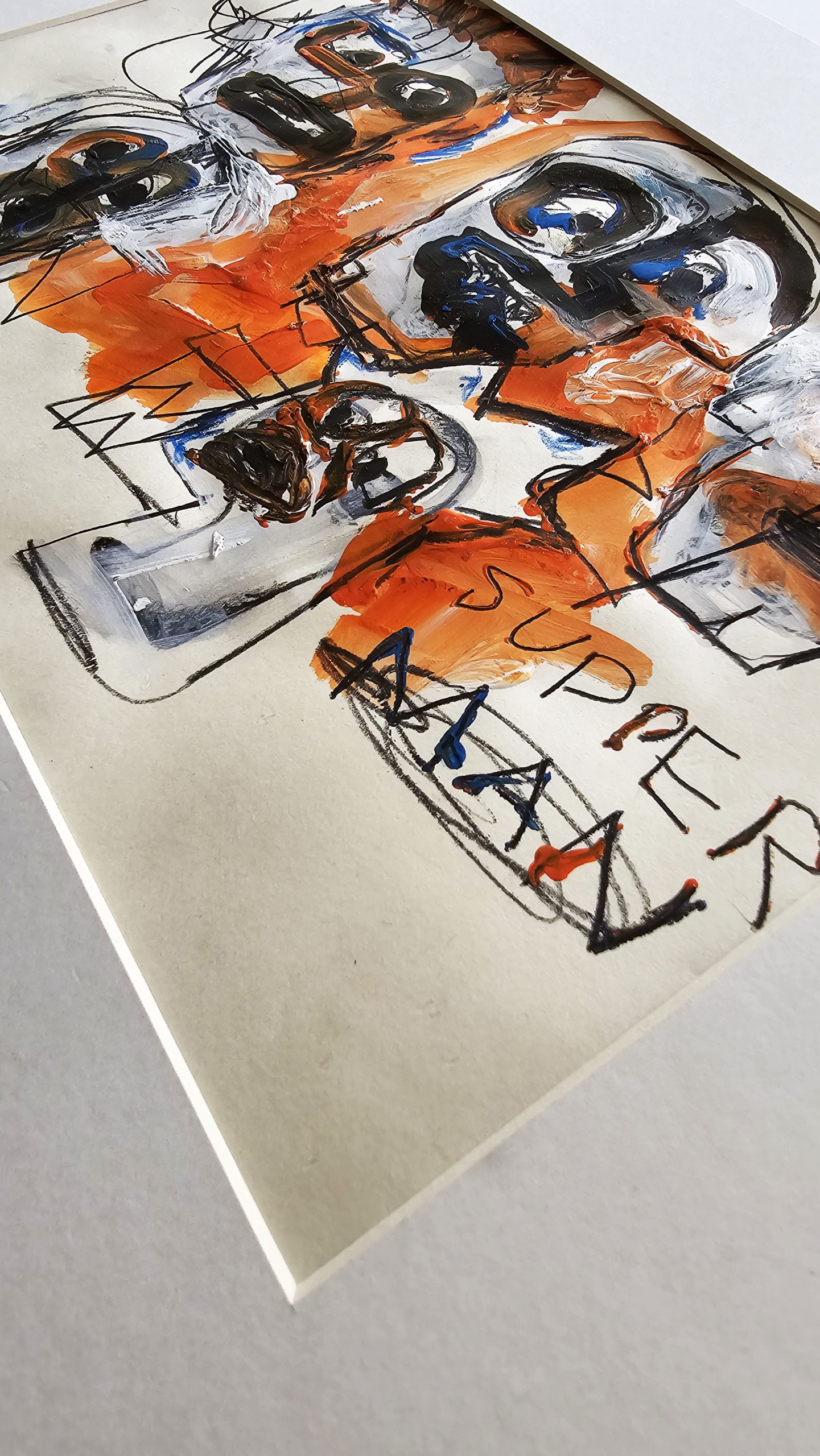 Mixed Media on Cardboard; Acrylic